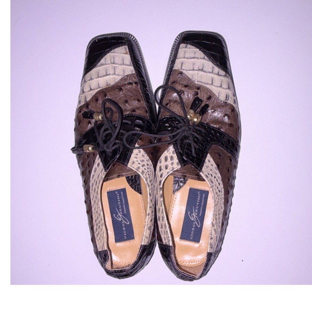 Giorgio Brutini Private Collection Men's Two Tone Ostrich Crocodile Leather 9.5